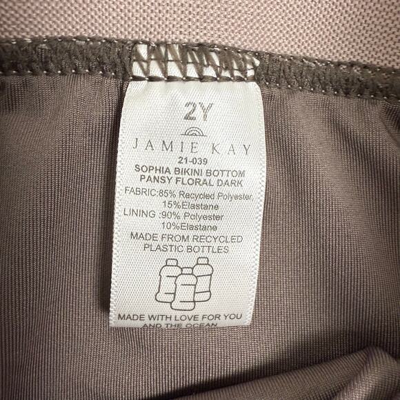 Jamie Kay Sophia Bikini Pansy Floral Dark Kids Size 2Y Recycled Polyester - Picture 3 of 5